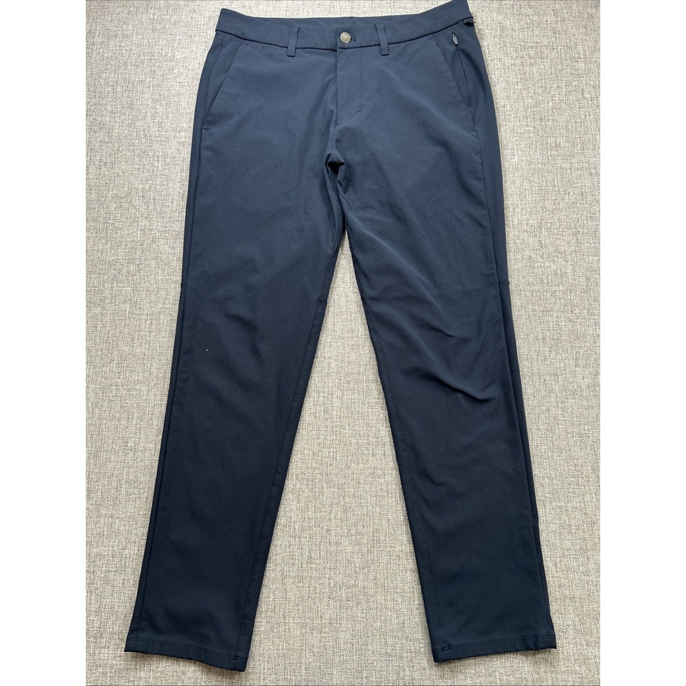 LULULEMON Men's Size 32 Commission Pant Slim Fit 28" Warpstreme Navy LM5A51S